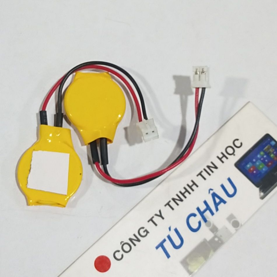 Pin Cmos 2032, CR2032 - 3V / Pin 2 dây đầu cắm 2 lổ (Dài x Rộng): 4.5mm X 4.0mm