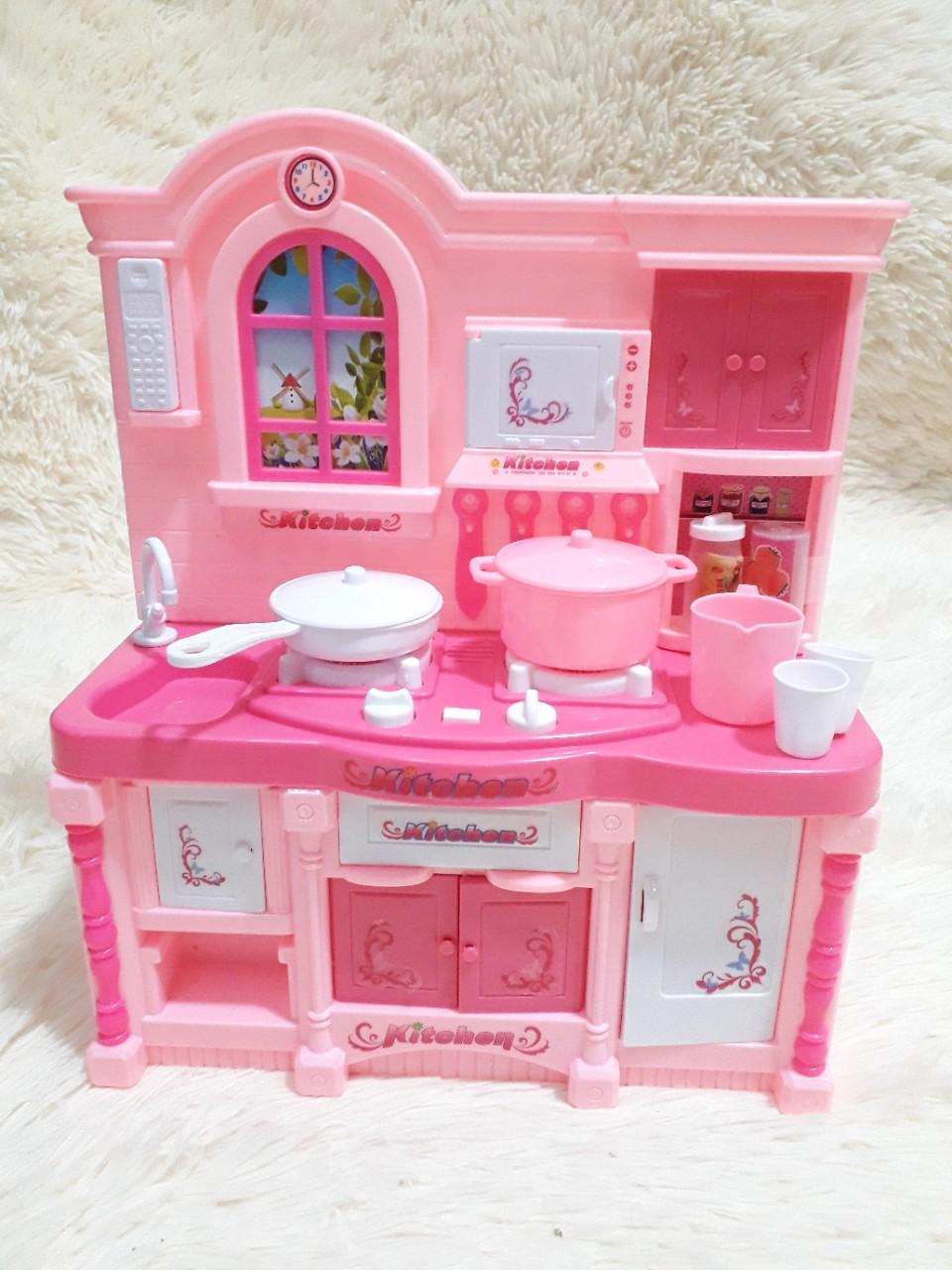 (Bán lấy đơn) Trò chơi cho bé gái hoá trang thành đầu bếp dùng pin phát nhạc có đèn màu hồng, DO CHOI NHA BEP DANH CHO BE GAI DUNG PIN PHAT NHAC CO DEN