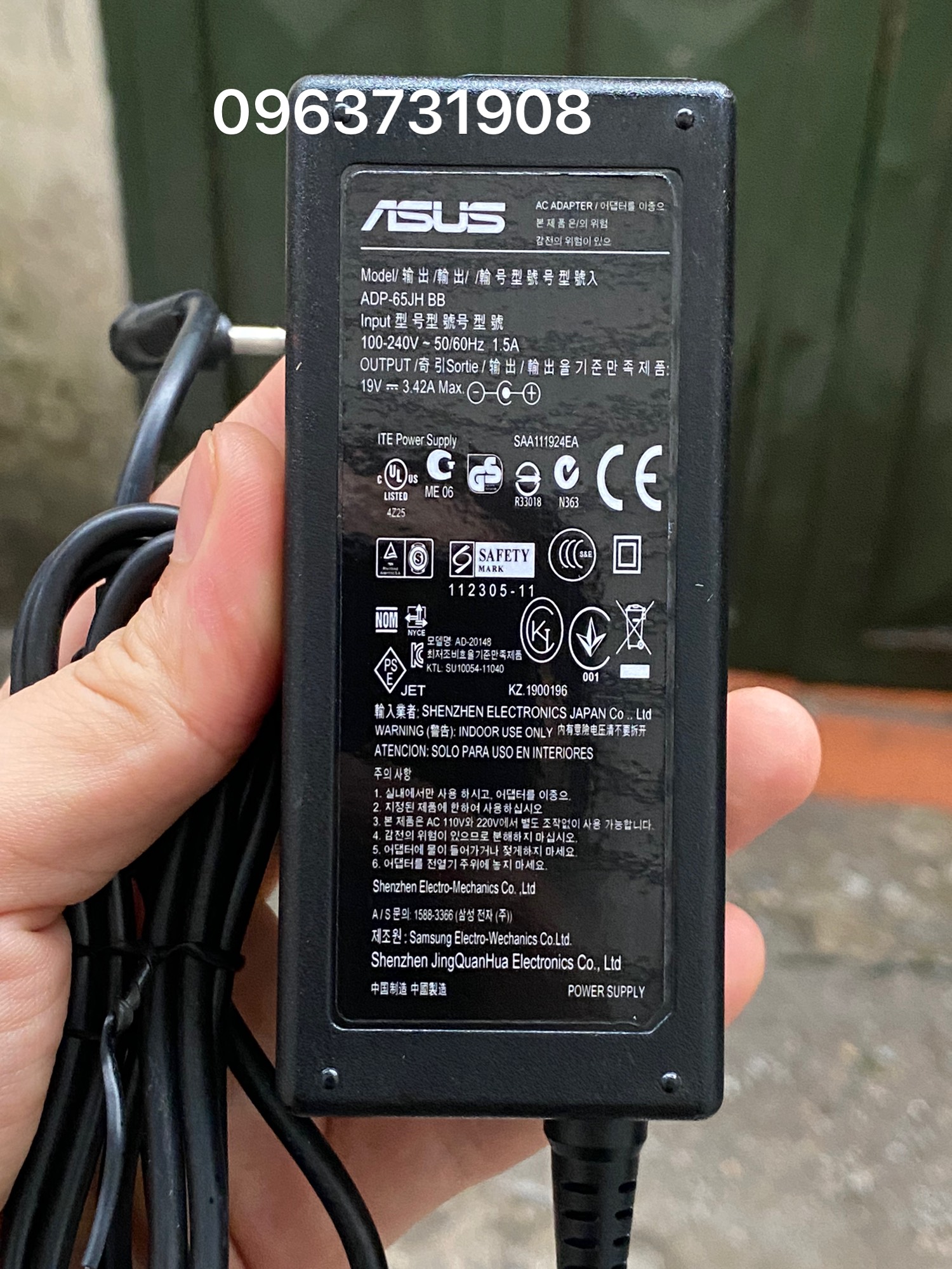 Bộ sạc laptop Asus 19V-3.42A 65W 4.0*1.35mm chuẩn hàng Nhật