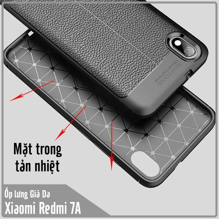 Ốp lưng cho Xiaomi Redmi 7A Giả da chống sốc Auto Focus