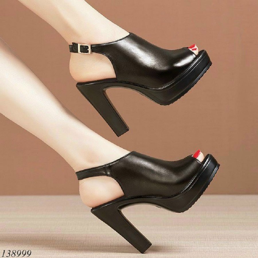 GIÀY SANDAL QUAI DA BẢN DÀI 10P CAO CẤP