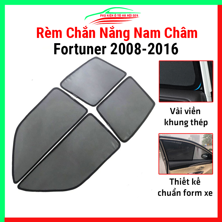 Bộ rèm che nắng ô tô nam châm theo xe Fortuner 2008-2016 chắn nắng tốt, lắp đặt đơn giản, tiện lợi