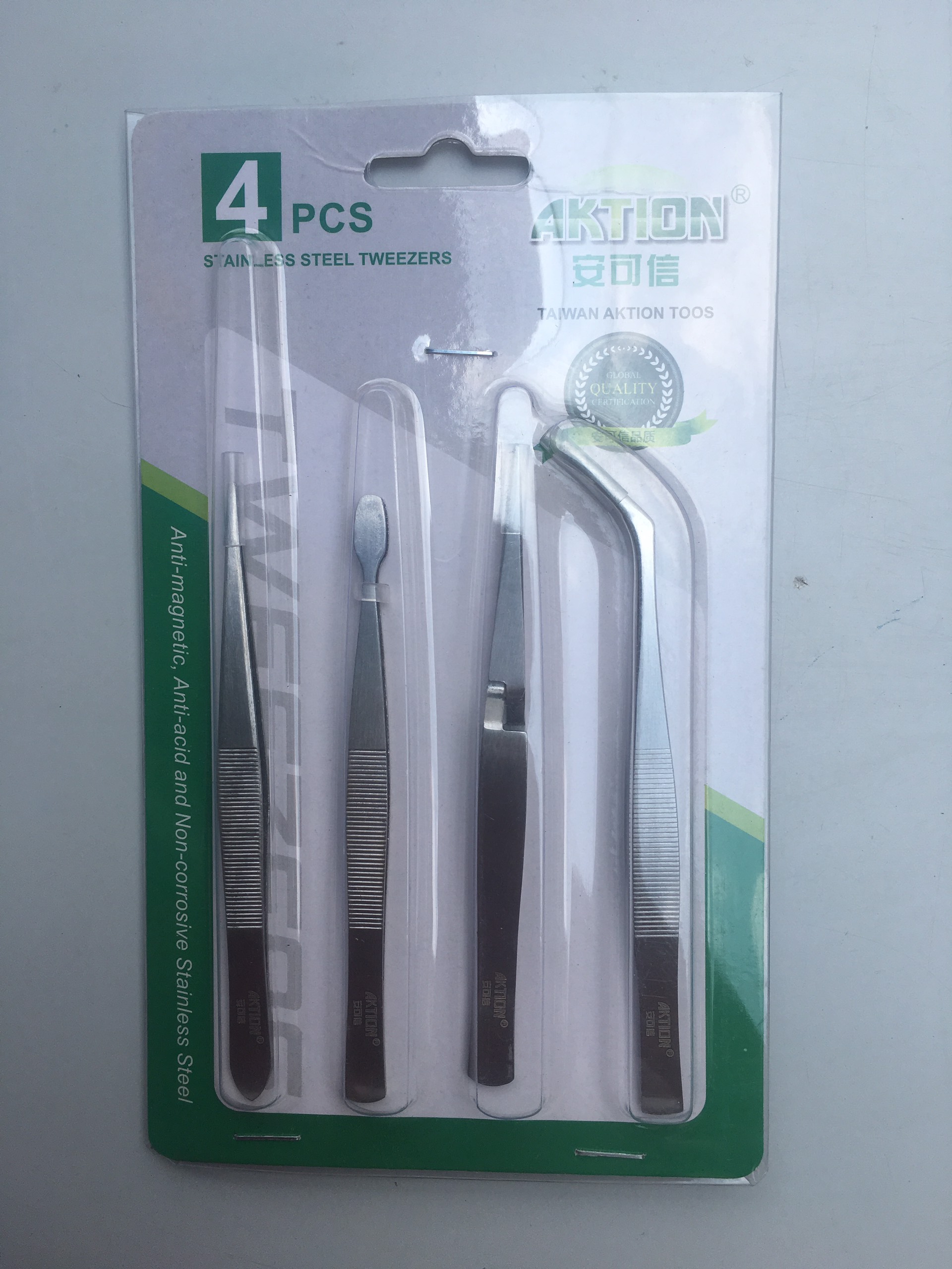 Bộ nhíp gắp 4 món inox như hình