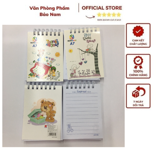 Sổ lò xo a7 dày, gáy dọc hoặc ngang 200 trang