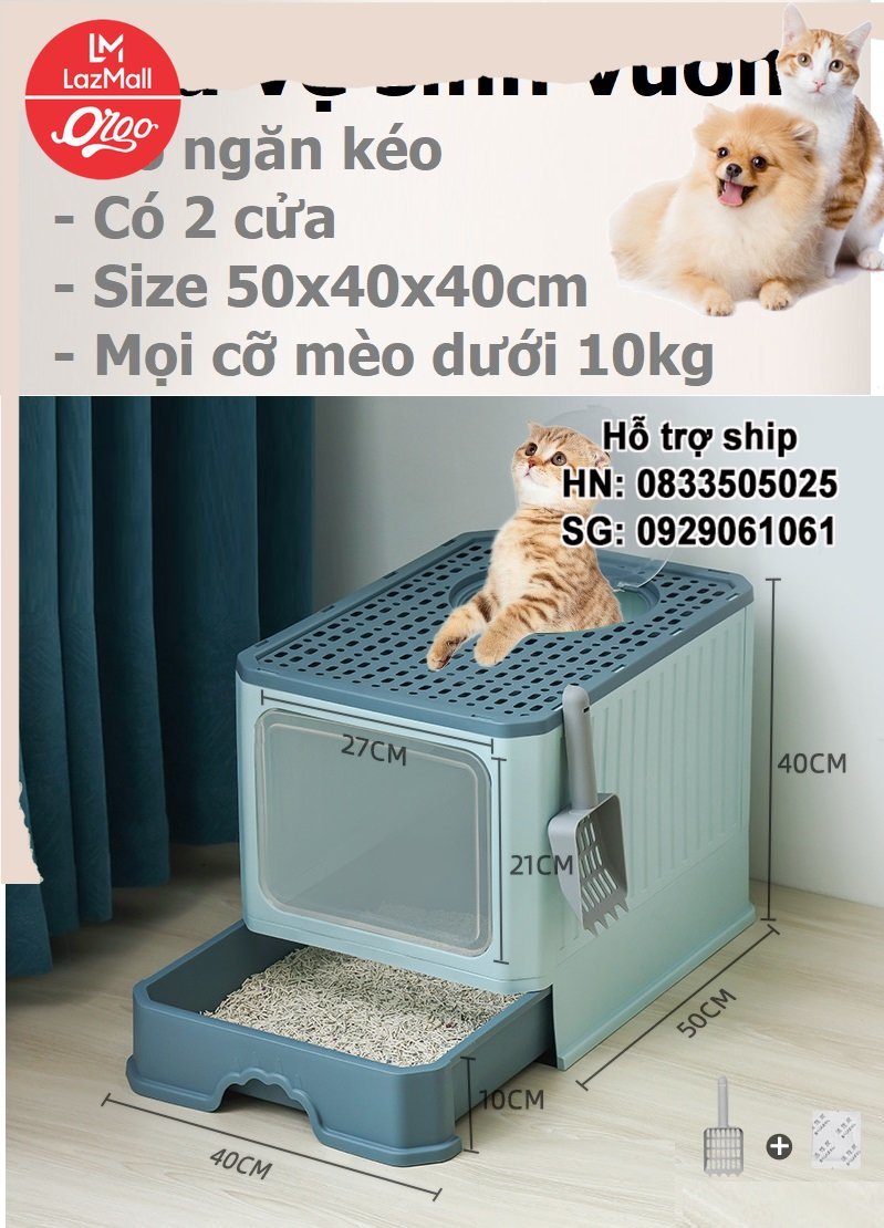 Nhà vệ sinh cho mèo vuông