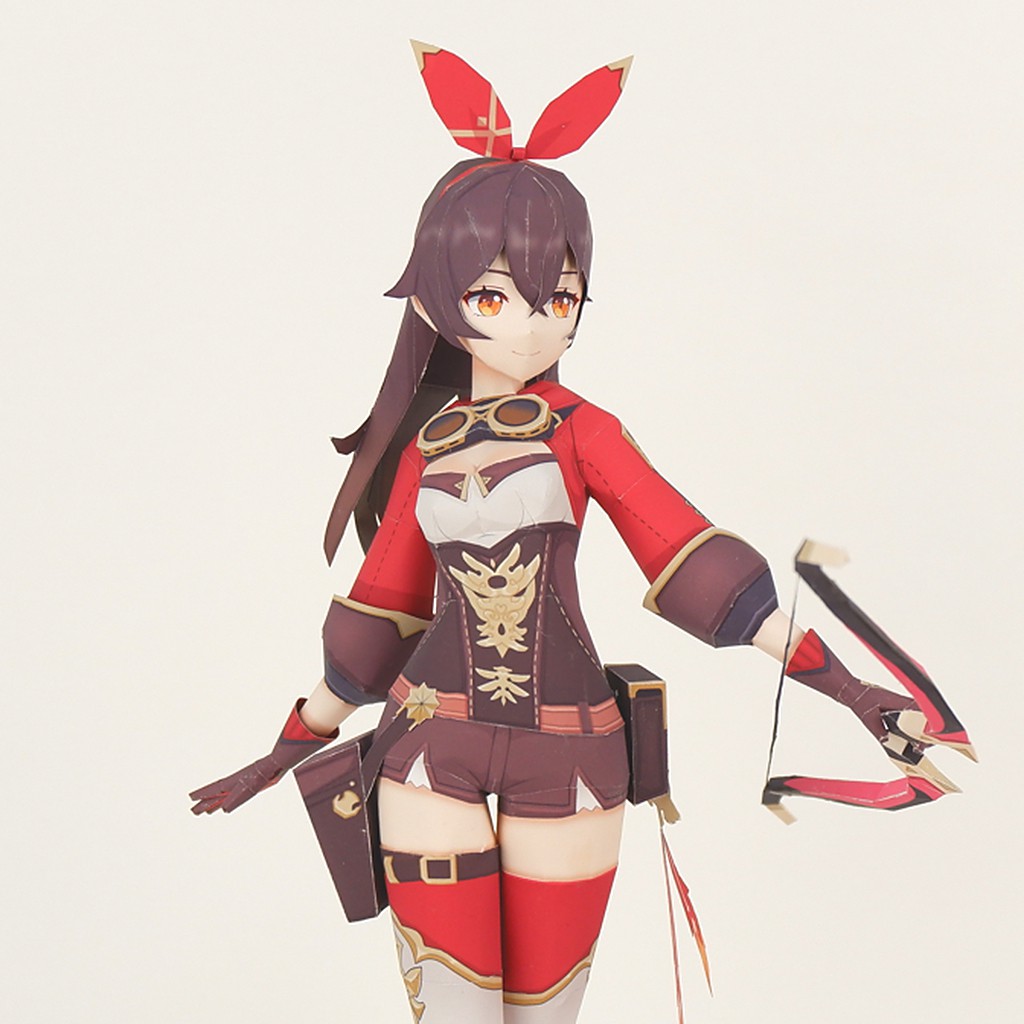 Mô hình giấy A4 260gsm anime chibi Girl Game Amber - Genshin Impact