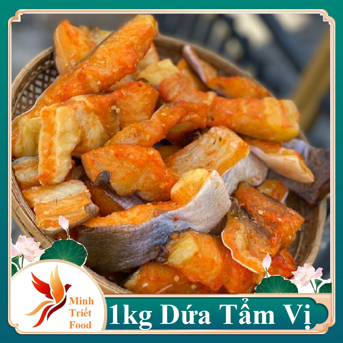 1kg khô cá dứa cắt khúc tẩm vị 3 nắng thịt dày dai- đặc sản minh triết