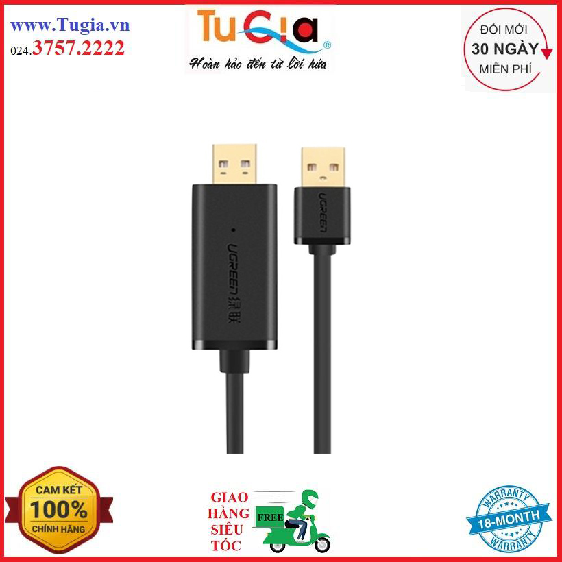 Cáp Data Link USB 2.0 cao cấp dài 2m Ugreen 20233 (2m) - Hàng Chính Hãng
