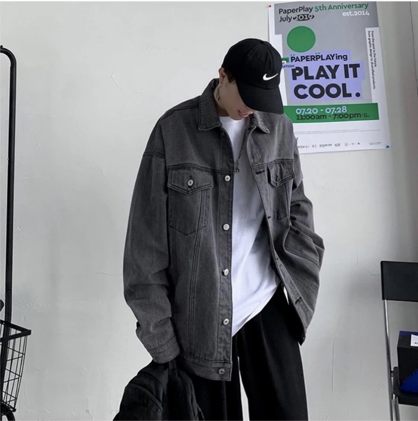 TẶNG KHẨU TRANG ❤️ Áo khoác jean nữ đen trơn có size đại áo khoác denim nữ form to big size áo khoác bò nữ phong cách thể thao NGỌC THẢO JEANS 1