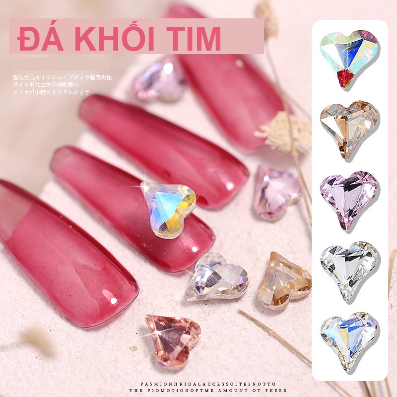 Đá Khối Hình Tim Đính Móng