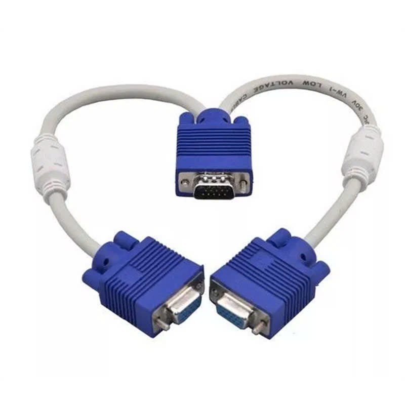 Cáp chia VGA 1 cổng ra 2 cổng (Trắng - Xanh)