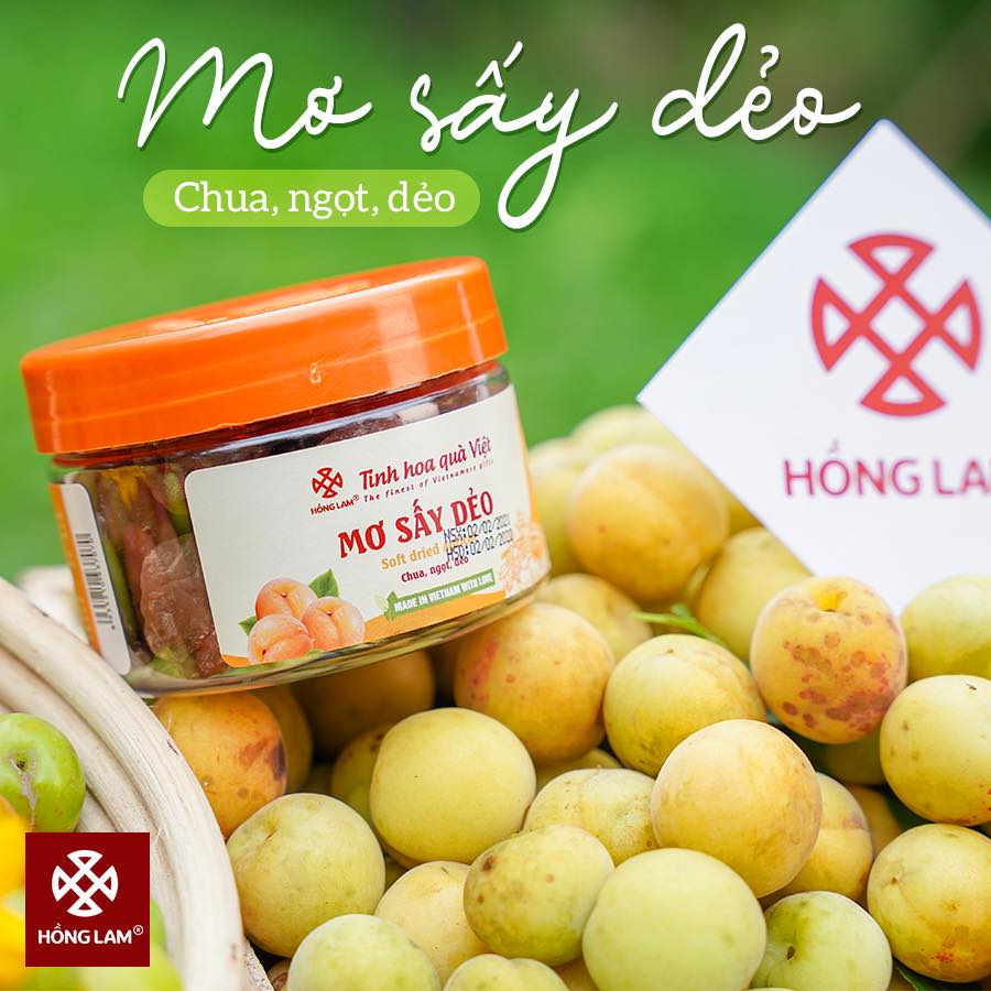 Ô MAI MƠ SẤY DẺO HỒNG LAM (HỘP 200G,300G,500G)