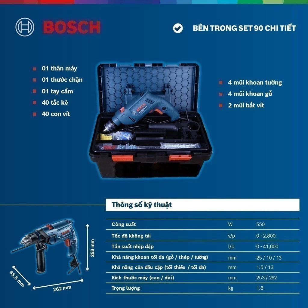 Máy Khoan Động Lực Bosch GSB 550