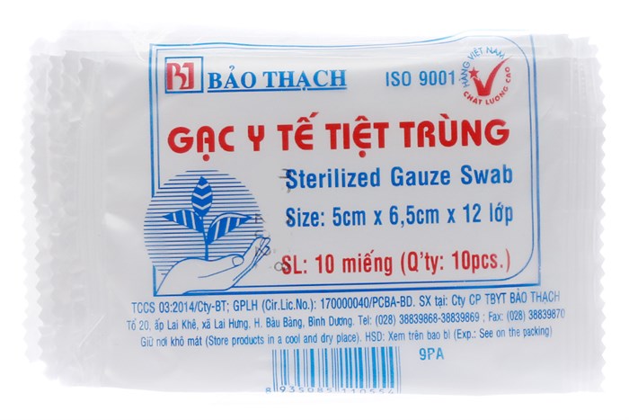 Gạc y tế Bảo Thạch đã tiệt trùng 5x6,5cm