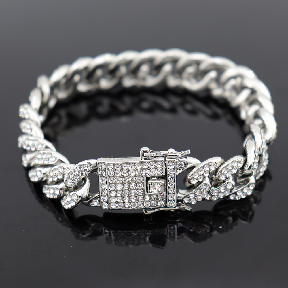 Lắc Tay Nam  Siêu Cấp Đính  Đá Bản To  Cá Tính  Manh Mẽ  VTCUBAN09