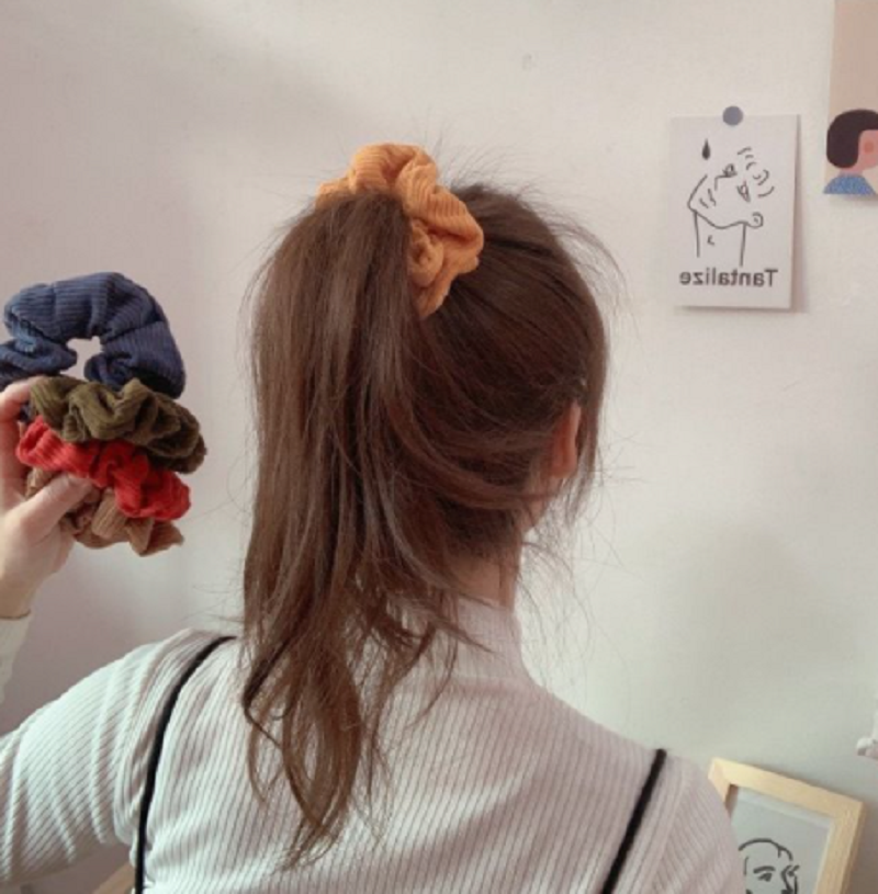 Dây cột tóc vải Scrunchies  phong cách đơn giản Hàn Quốc
