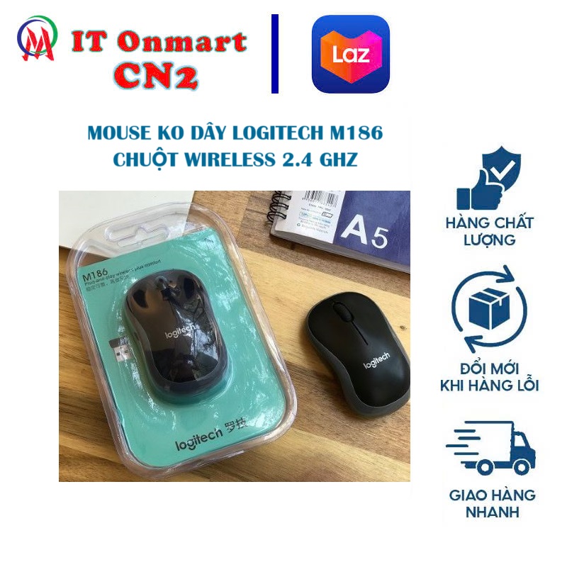 [HCM] Chuột không dây Logitech M186, M330, M185, M280 Silent Plus giảm ồn, USB, thuận tay phải, PC Laptop