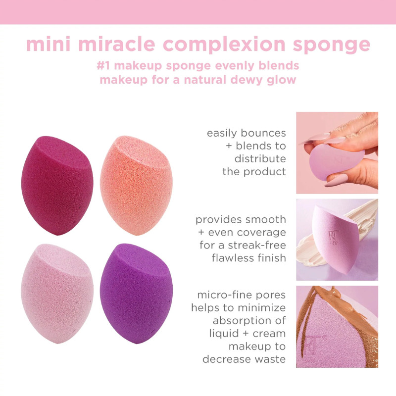 Set 4 Bông Mút Real Techniques 4 Mini Miracle Complexion Sponges (4 Pcs)