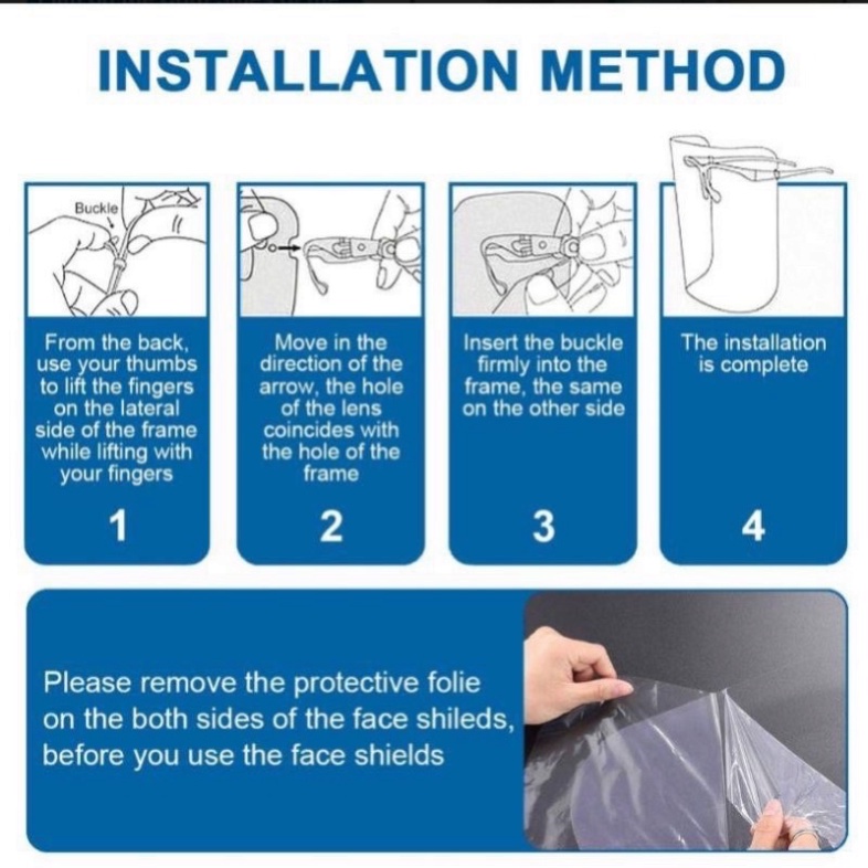 Kính chắn giọt bắn che hết mặt FACE SHIELD( SẴN SLL)