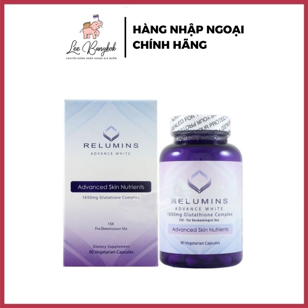 Viên Uống Trắng Da Relumins Advance White 1650mg Glutathione Complex 90v Của Mỹ
