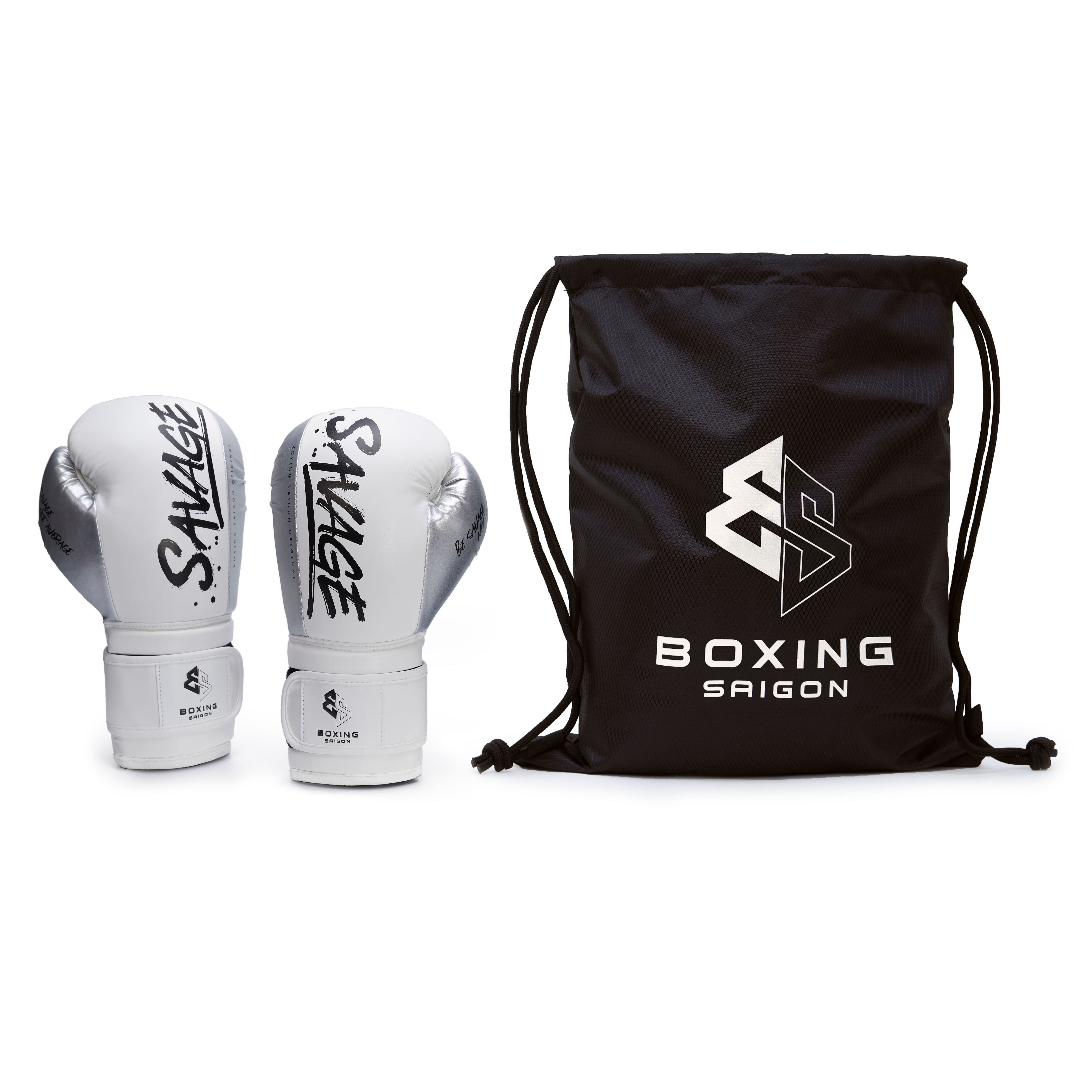Găng tay Boxing Saigon Savage - White/Black