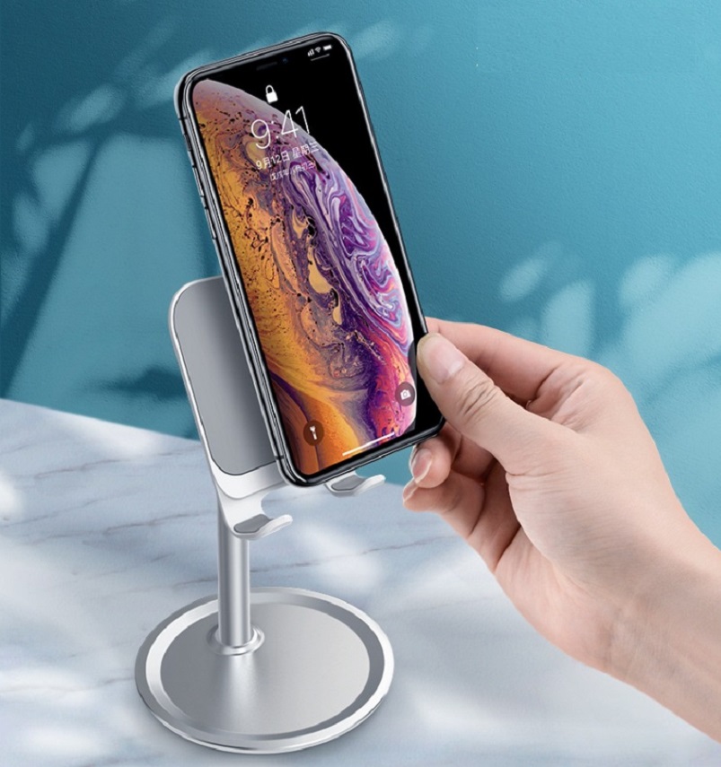 Giá Đỡ Điện Thoại Máy Tính Bảng MINI Để Bàn Xoay 360 độ có silicone chống trơn không làm trầy xước đến thiết bị Trụ Hợp Kim Nhôm Giá đỡ máy tính bảng Giá đỡ điện thoại để bàn