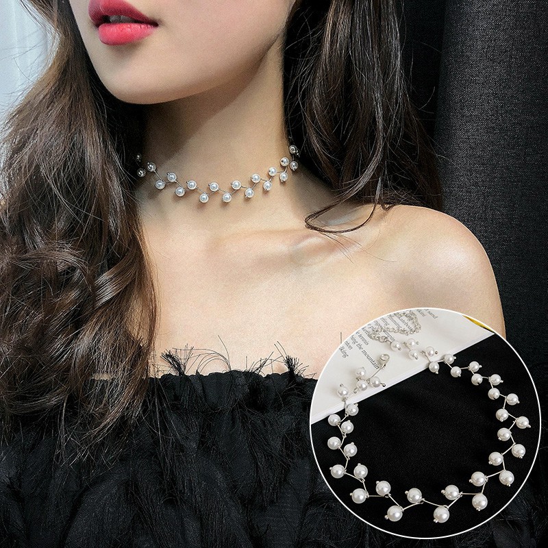 [HCM]Vòng Choker  Hạt Ngọc Trai  Cách Điệu Cá Tính Thời Trang CHOCKERPEAR3