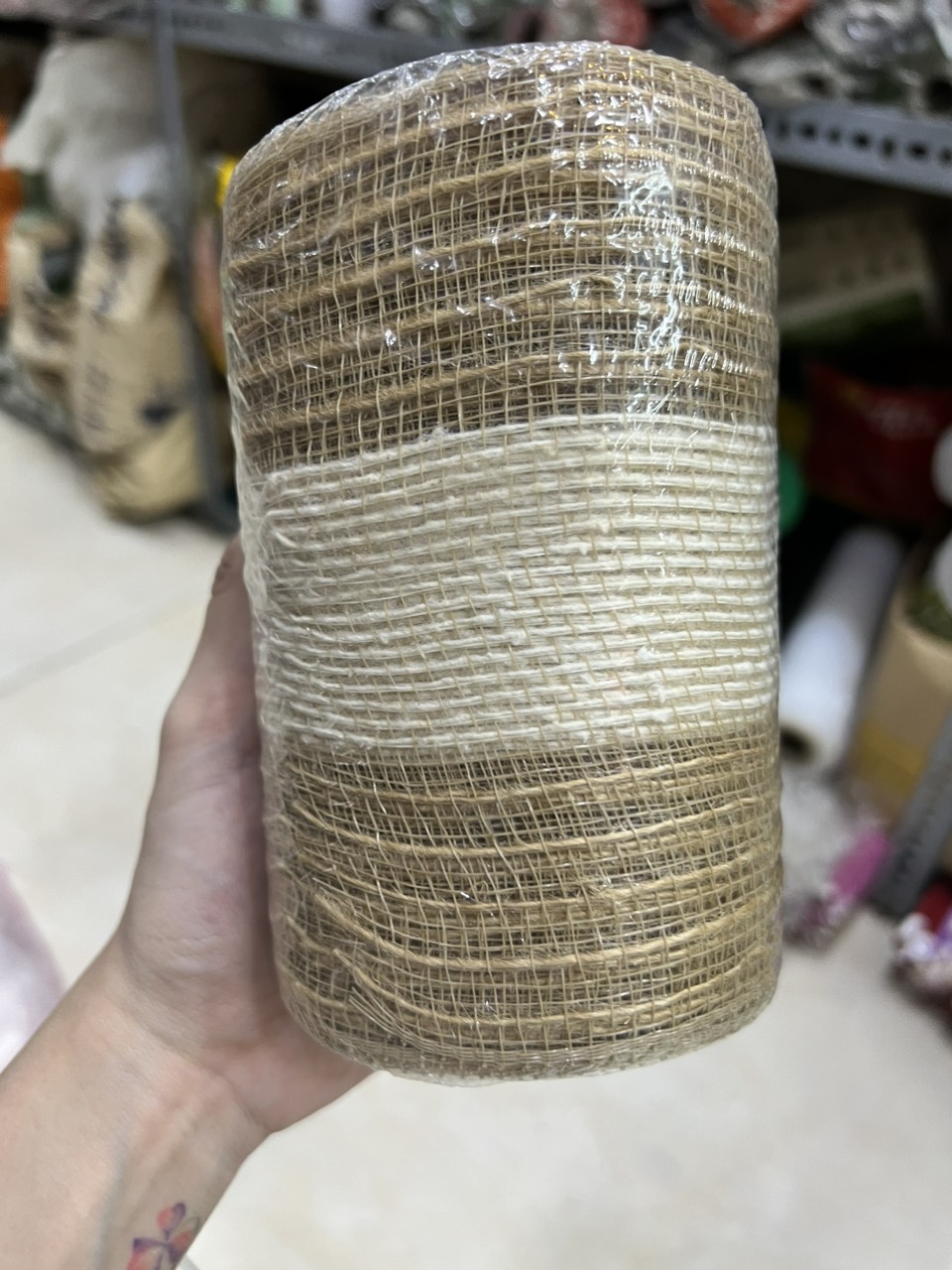 cuộn vải bố ren trang trí khổ 15cm x 10met
