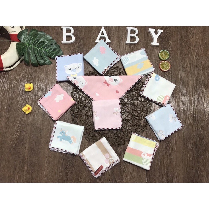 Khăn sữa lau mặt cotton sợi tre siêu mềm cho bé