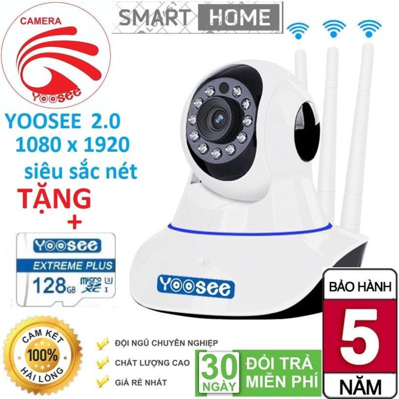 (Tặng Thẻ Nhớ 128G Yoosee - BH 5 NĂM Lỗi 1 đổi 1) CAMERA WIFI - YOOSEE WIFI SIÊU NÉT 2.0 FULL HD A 1920 x 1080P, camera quay 360 độ đàm thoại 2 chiều hình ảnh FULL HD