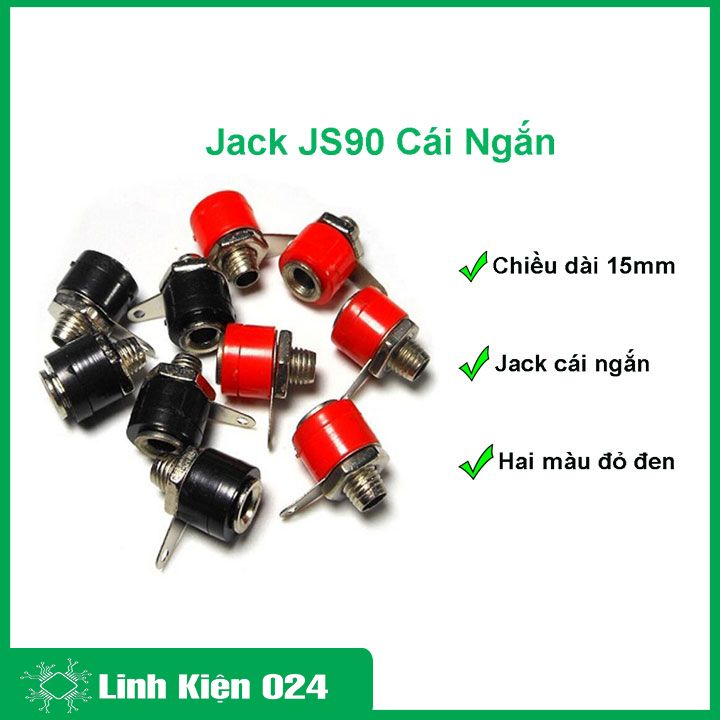 Jack nối JS90 ngắn hai màu đỏ đen