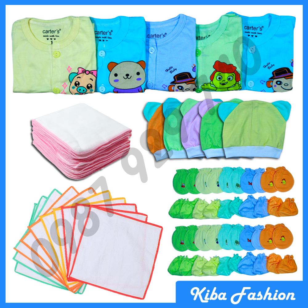 Combo 50 Món Đồ Dùng Cho Bé Sơ Sinh từ 2-8kg ( áo màu cộc tay nút giữa) 60ACMKS - KIBA.shop ( quần áo trẻ sơ sinh đồ cho trẻ sơ sinh )