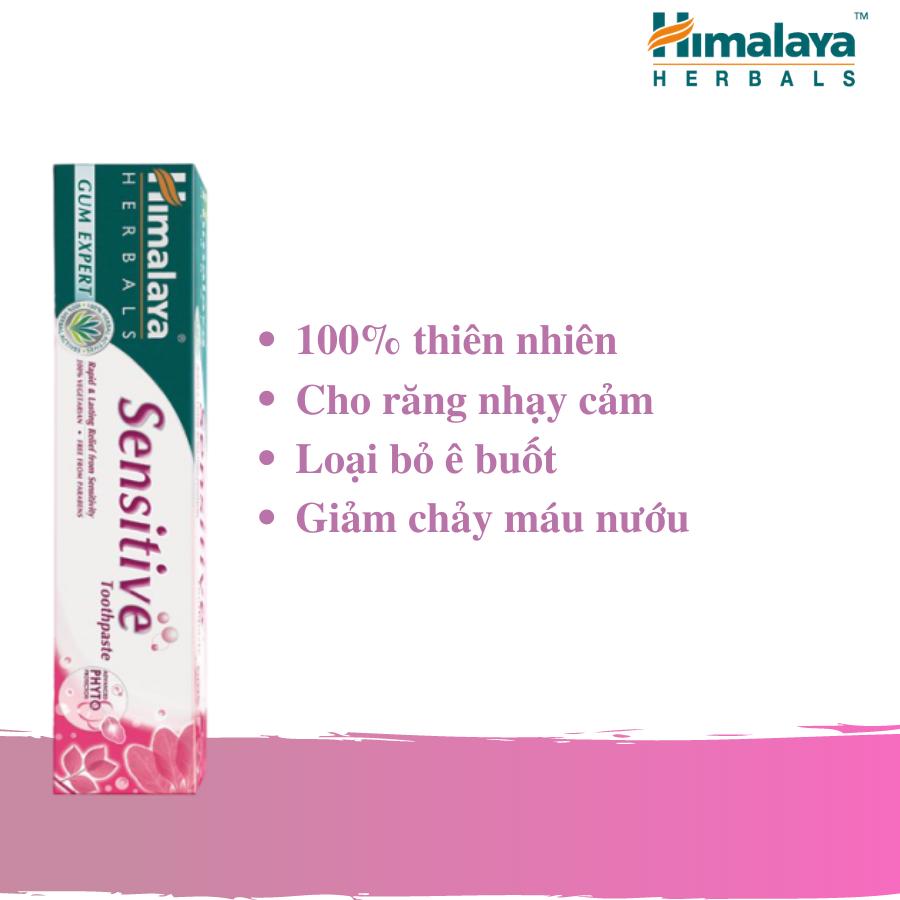 [HSD: 30/11/2023] Ba tuýp kem đánh răng cho răng nhạy cảm - Himalaya Sensitive Toothpaste 100 g