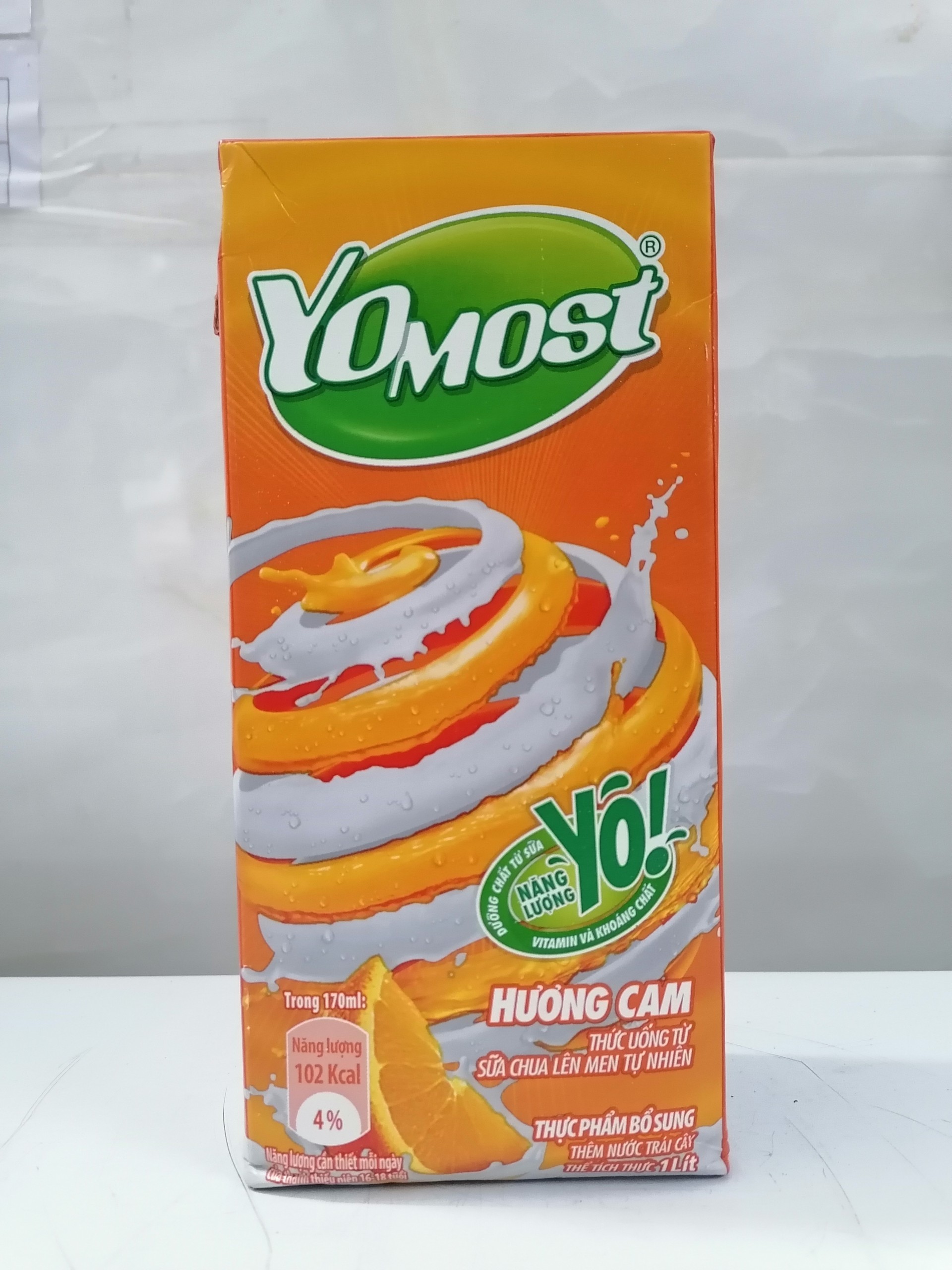 Hộp 1 Lít Sữa chua uống hương CAM VN YOMOST Yoghurt Drink Orange Flavor