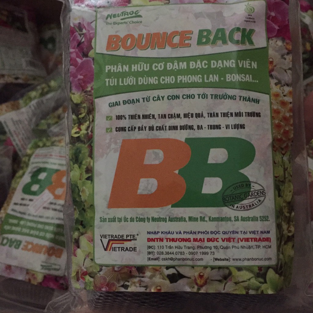 Phân Hữu Cơ Tan Chậm Bounce Back - 1 túi 15 gói (Phân Bón Chuyên Phong Lan) 90G