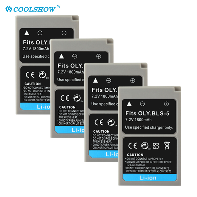 Psbls5 PS-BLS5 bls5 Pin cho Olympus OM-D E-M10 bút E-PL2 E-PL5 E-PL6 E-PL7 E-PM2 stylus1 PS-BLS5 1800mAh máy ảnh BATTERIE