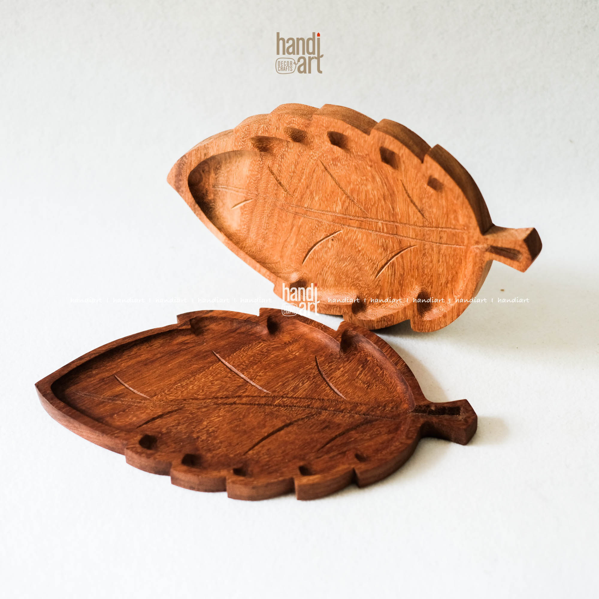 Tray red wood leaf pattern, wooden tray handmade