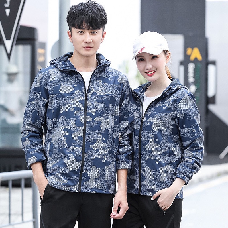 Áo khoác dù cặp đôi camo cao cấp chống thấm nước dành cho các bạn trẻ , mang cặp đôi