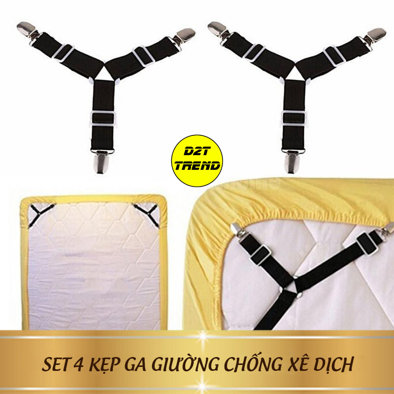 Bộ 4 kẹp ga giường drap chống xê dịch