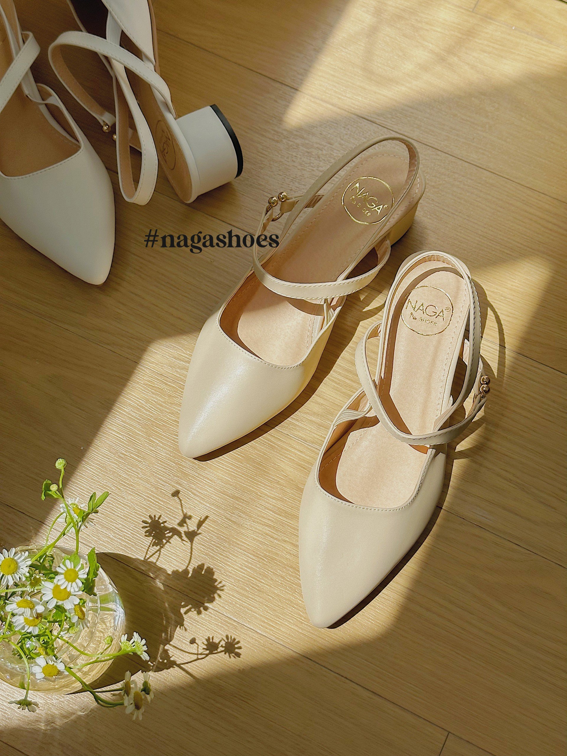 [9-11/9] VOUCHER 100K] [FORM BÉ- CHỌN LÊN 1 SIZE] Giày cao gót thấp mũi nhọn 3CM Nagashoes NAC26