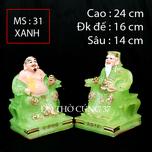 Tượng thần tài thổ địa màu xanh - ms 31