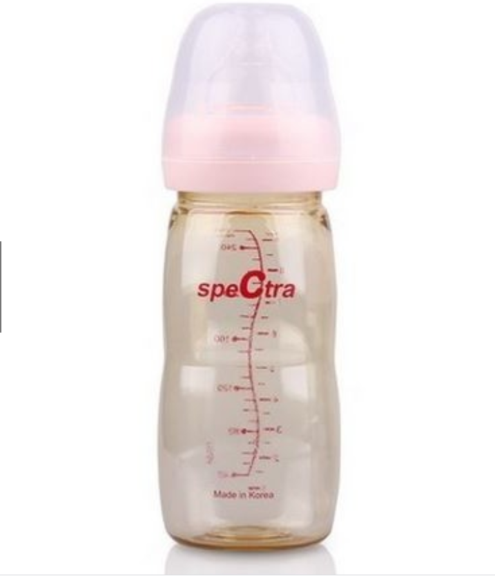 Bình sữa pesu cổ rộng spectra 260ml có núm ti sizem/l/xl