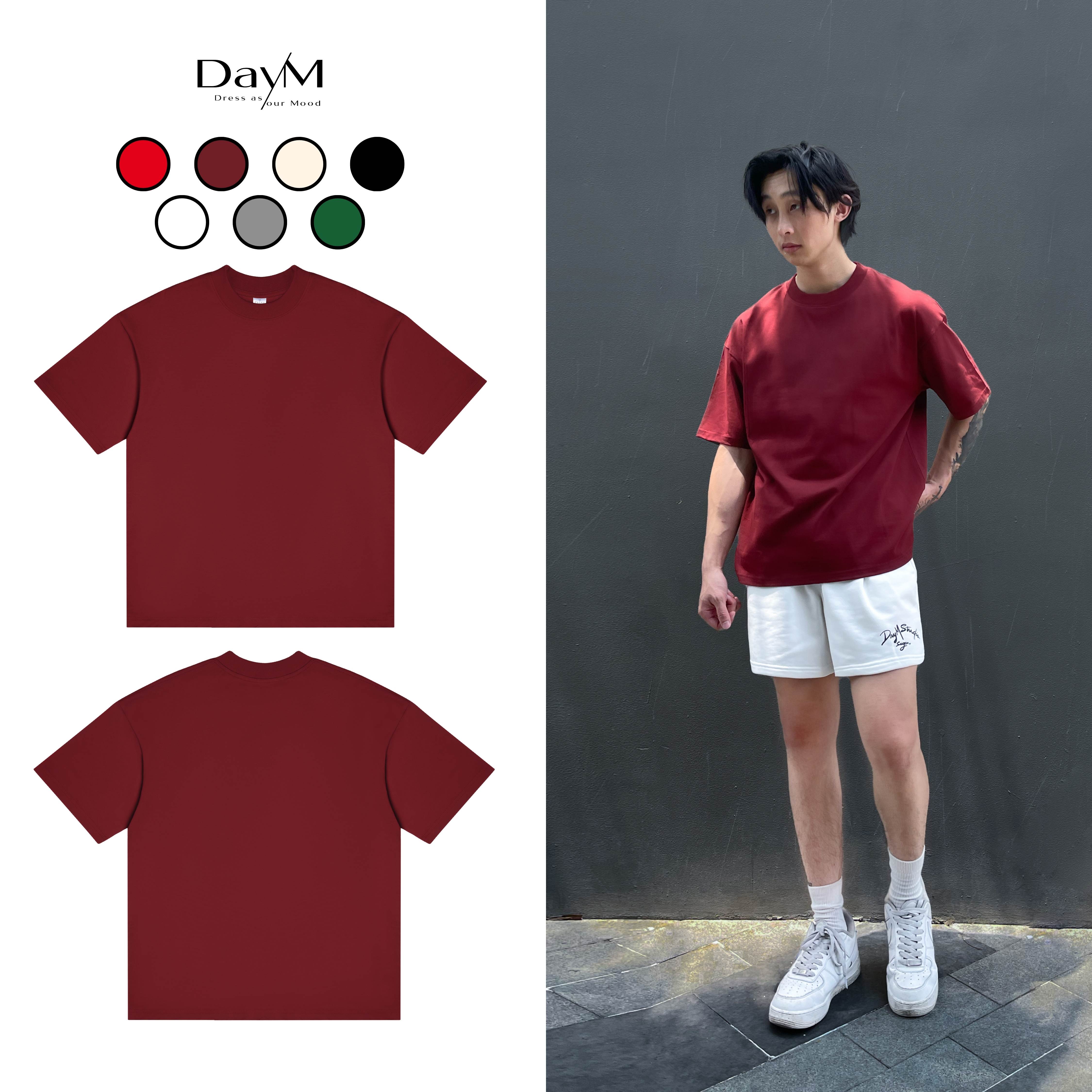 Áo thun nam DayM | Basic Tee Version 2 - Form Âu, oversize, 100% cotton co giãn 2 chiều thoáng mát, 250gsm