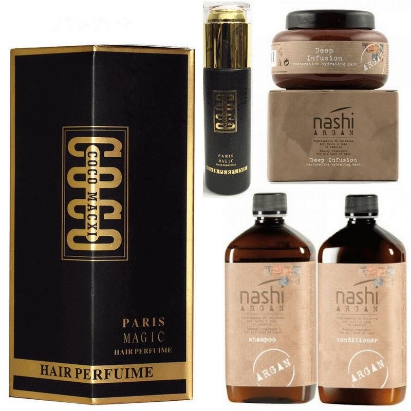 [ESSENTIAL OIL] Pair of Shampoo + Steaming Regenerating Hair Structure NASHI ARGAN