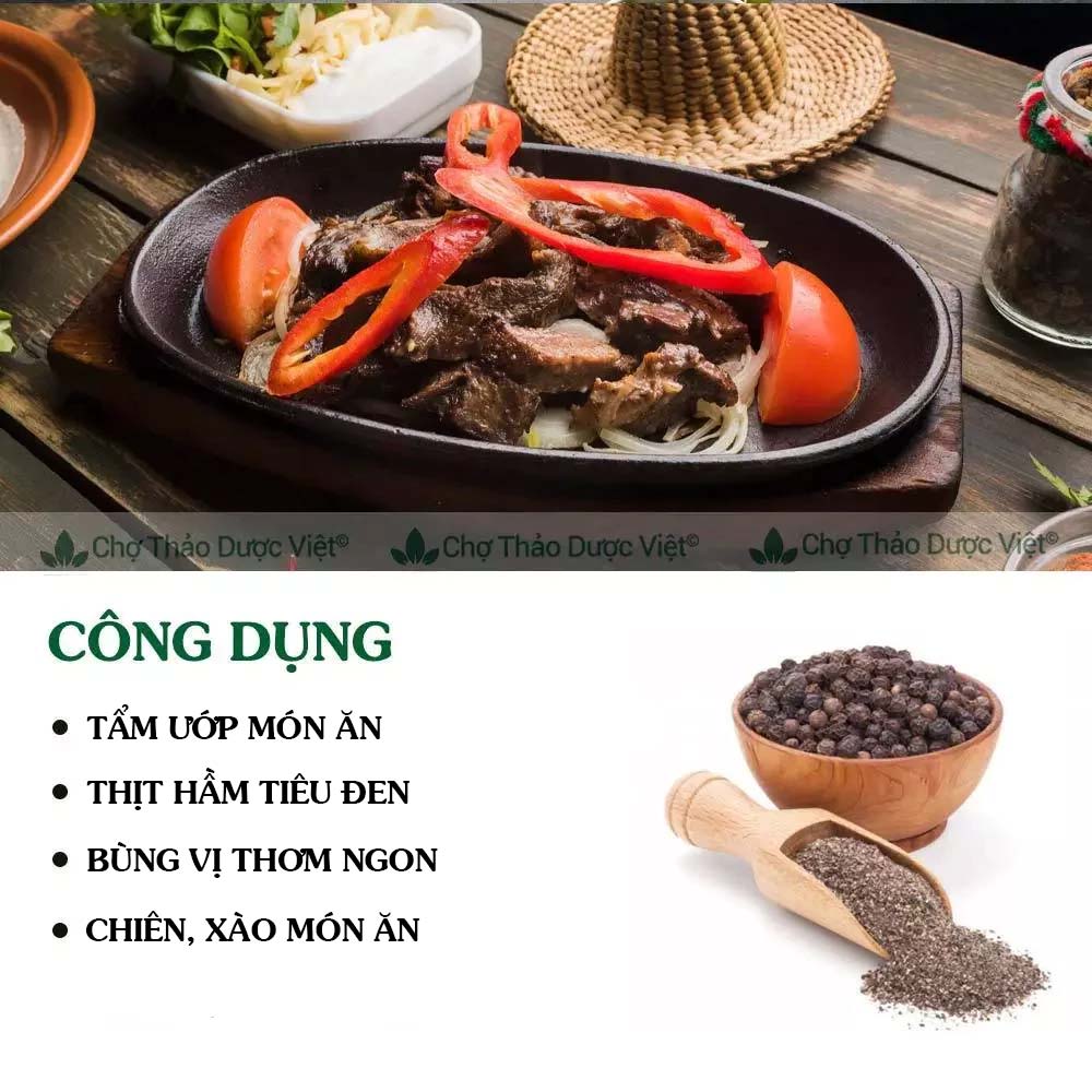 Bột tiêu đen hữu cơ 1kg ( Bột hạt tiêu đen rang, cay thơm cay nồng)- Chợ Thảo Dược Việt