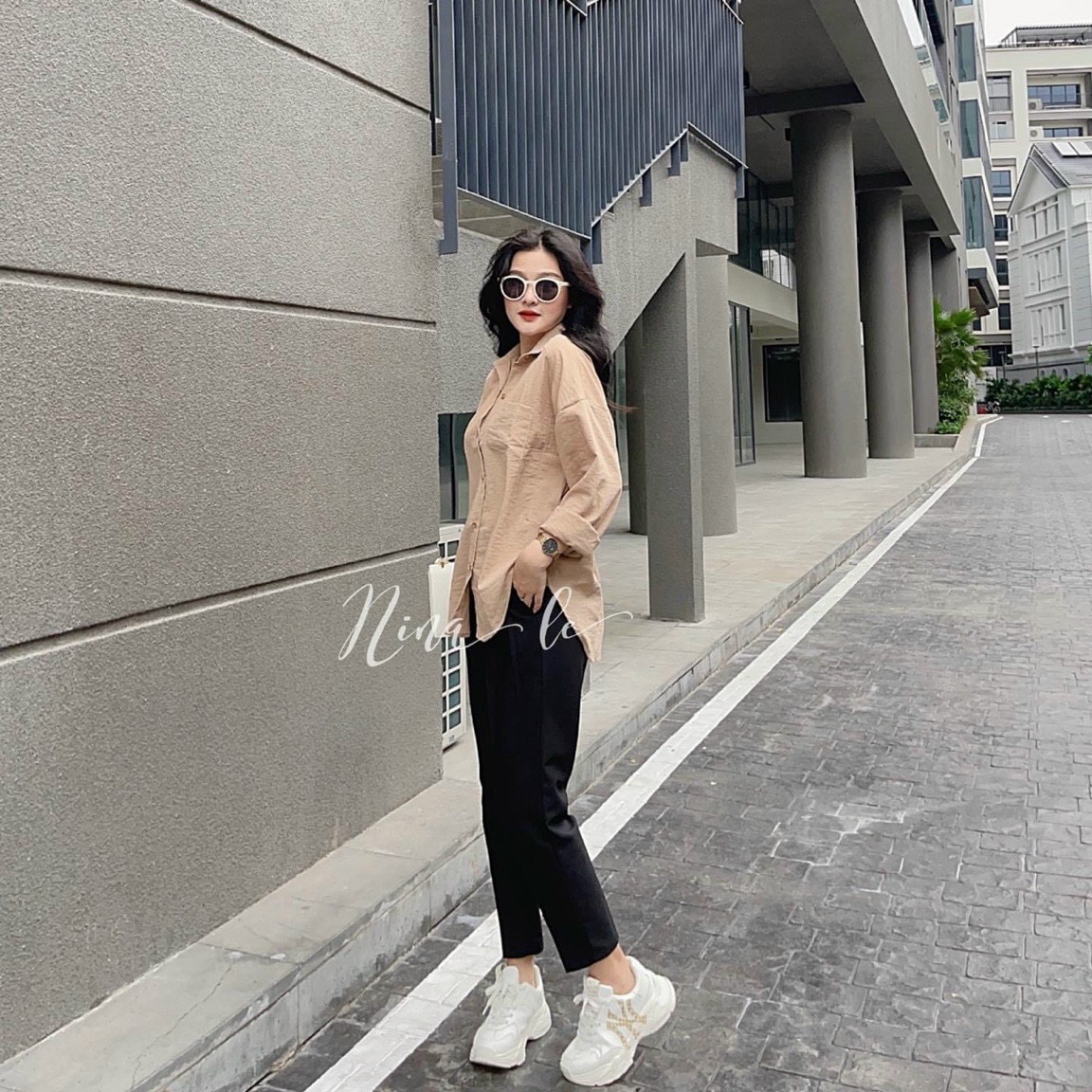 Áo Sơ Mi Dài Tay Basic From Rộng Chất Đũi Hàng Loại Đẹp