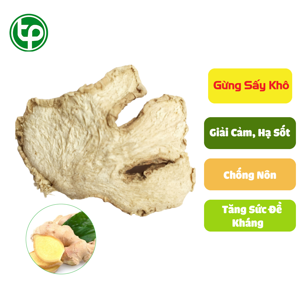 Gừng sấy khô thái lát 1kg - Hàng sạch thơm cao cấp - Thảo Dược Tấn Phát