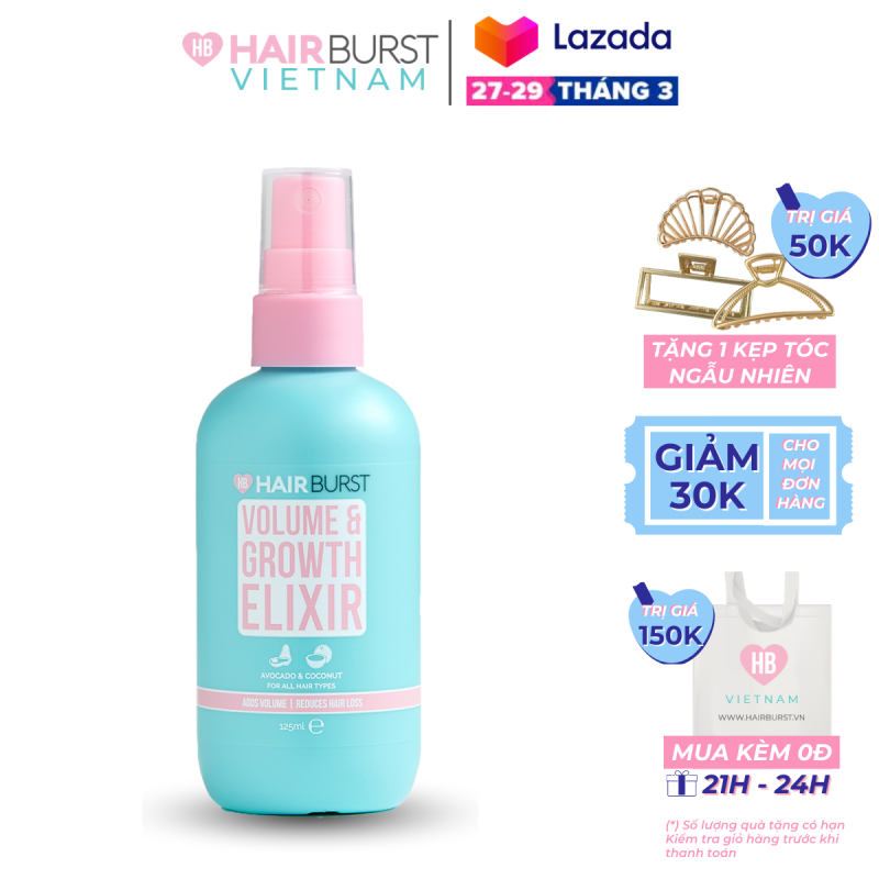 Xịt Dưỡng Tóc Hairburst Volume and Growth Elixir Tạo Độ Phồng Và Kích Thích Mọc Tóc 125ml