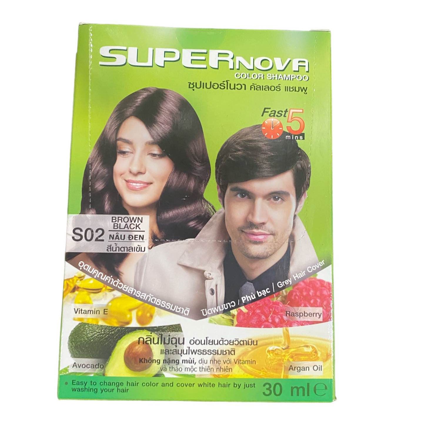 Thuốc Nhuộm Tóc Gội là Đen Super Nova Thailand (gói 30ml)