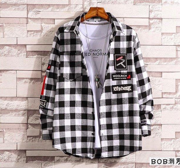 [HCM]Áo Khoác Unisex ( CÓ HINH THAT) Kiểu Dáng Sơ Mi Caro không nón 3 màu (đenxanhđỏ)